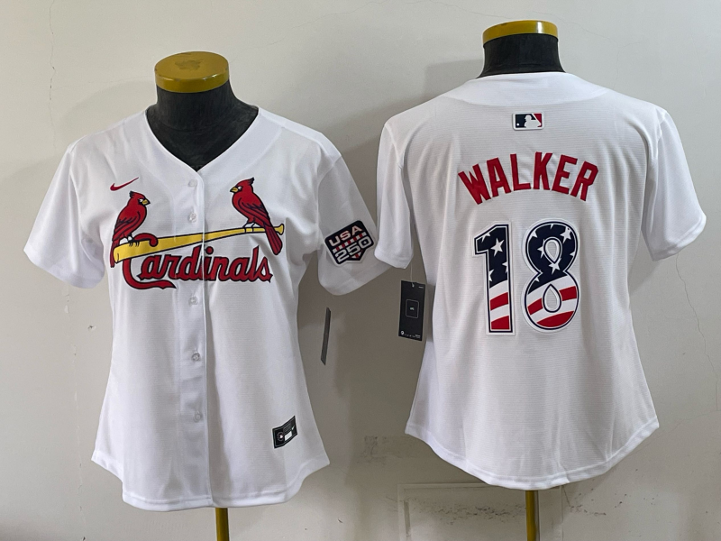 women 2026 St.Louis Cardinals #18 Walker white Nike MLB Jersey 0727001